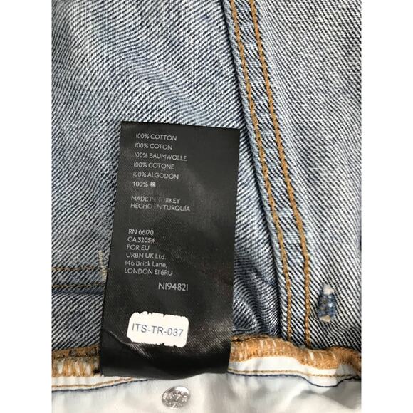 BDG Medium Wash Relaxed Straight Distressed Button Fly Jeans Size 33 - Picture 10 of 10